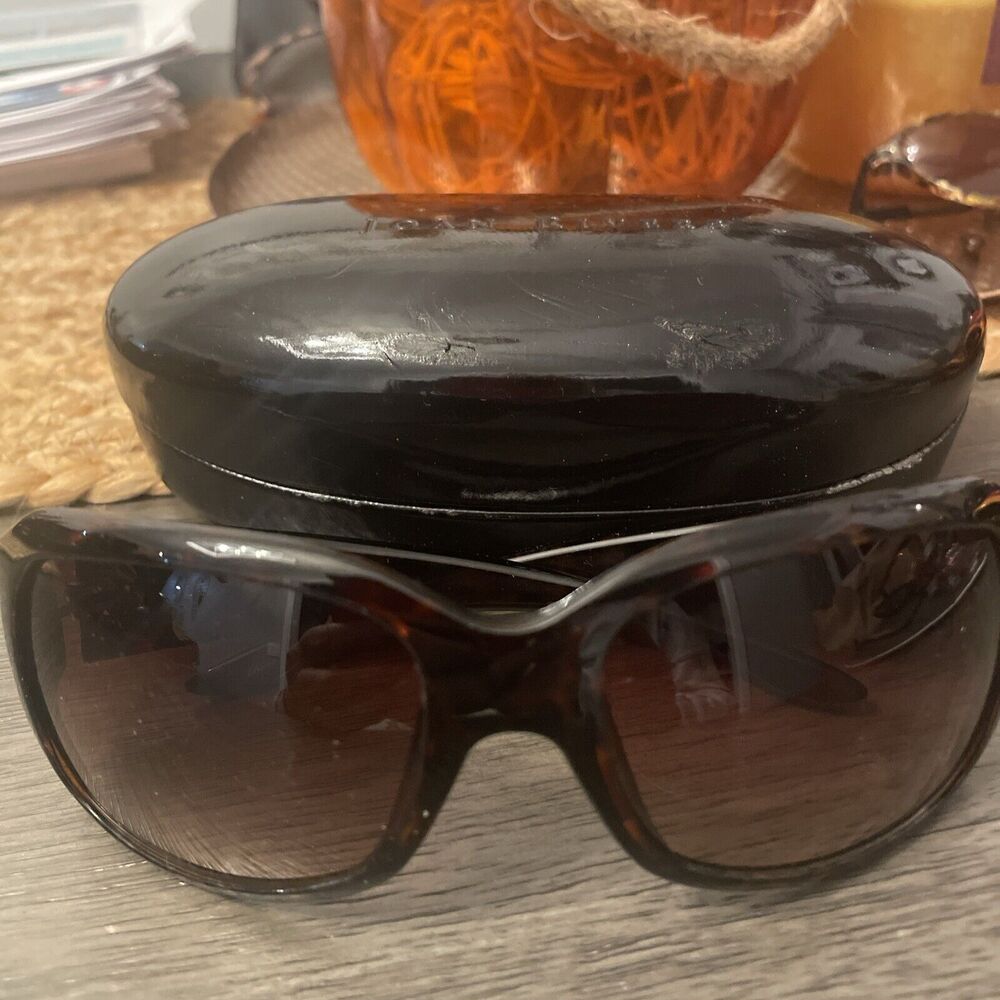 Joan Rivers Sunglasses Womens Brown Black Tortoise Shell Crystal Accents Classic
